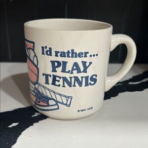 Vintage 1978 Tennis Coffee Mug